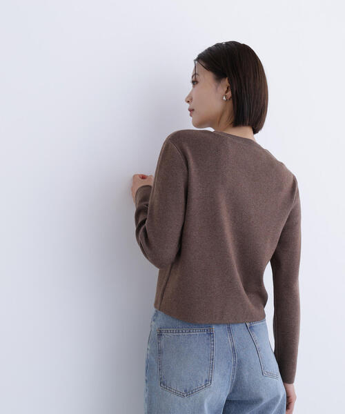 NATURAL BEAUTY BASIC(ナチュラルビューティーベーシック)の「◇ベーシックラメカーディガン(カーディガン/ボレロ・レディース・ブラウン/ピンク/グレー/オフホワイト・FREE)」の12枚目の写真