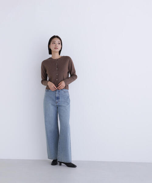 NATURAL BEAUTY BASIC(ナチュラルビューティーベーシック)の「◇ベーシックラメカーディガン(カーディガン/ボレロ・レディース・ブラウン/ピンク/グレー/オフホワイト・FREE)」の13枚目の写真