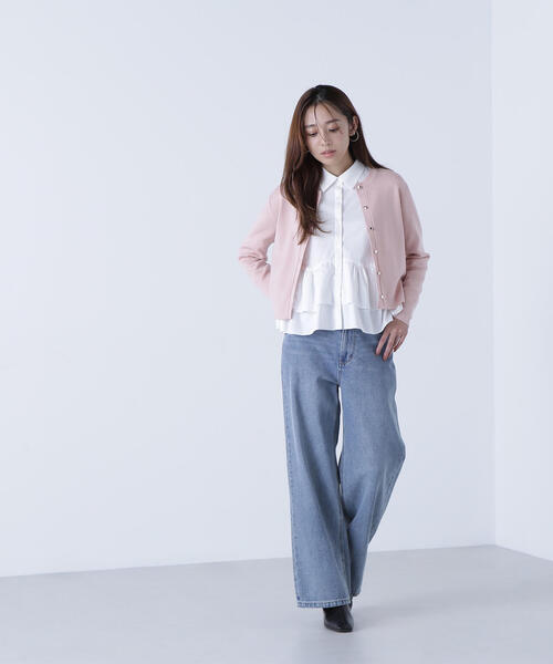 NATURAL BEAUTY BASIC(ナチュラルビューティーベーシック)の「◇ベーシックラメカーディガン(カーディガン/ボレロ・レディース・ブラウン/ピンク/グレー/オフホワイト・FREE)」の16枚目の写真