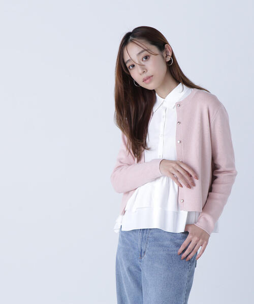 NATURAL BEAUTY BASIC(ナチュラルビューティーベーシック)の「◇ベーシックラメカーディガン(カーディガン/ボレロ・レディース・ブラウン/ピンク/グレー/オフホワイト・FREE)」の17枚目の写真