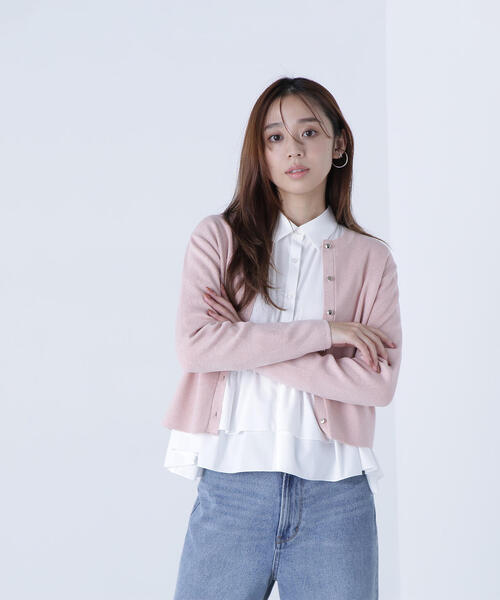 NATURAL BEAUTY BASIC(ナチュラルビューティーベーシック)の「◇ベーシックラメカーディガン(カーディガン/ボレロ・レディース・ブラウン/ピンク/グレー/オフホワイト・FREE)」の19枚目の写真