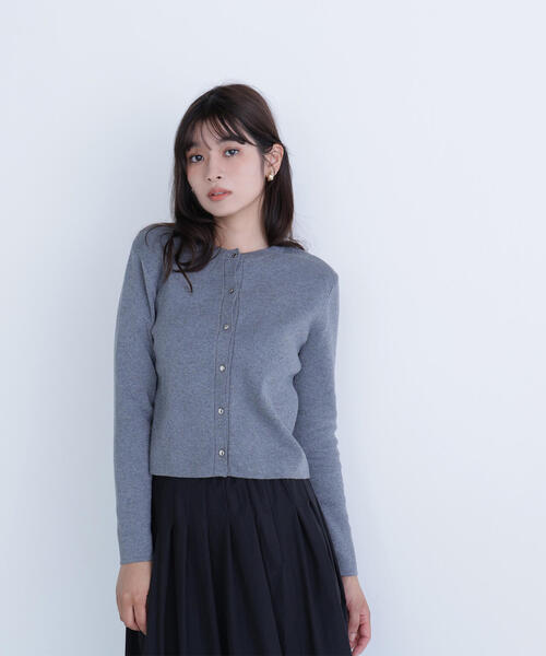 NATURAL BEAUTY BASIC(ナチュラルビューティーベーシック)の「◇ベーシックラメカーディガン(カーディガン/ボレロ・レディース・ブラウン/ピンク/グレー/オフホワイト・FREE)」の1枚目の写真