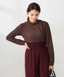 シアーストレッチハイネックトップス