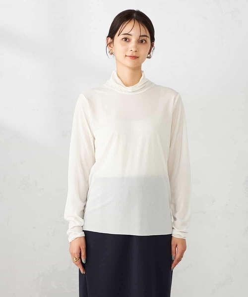 a.v.v(アーヴェヴェ)の「シアーストレッチハイネックトップス(Tシャツ/カットソー・レディース・ブラウン/アイボリー/ブラック/モカ・40/36/38)」の20枚目の写真
