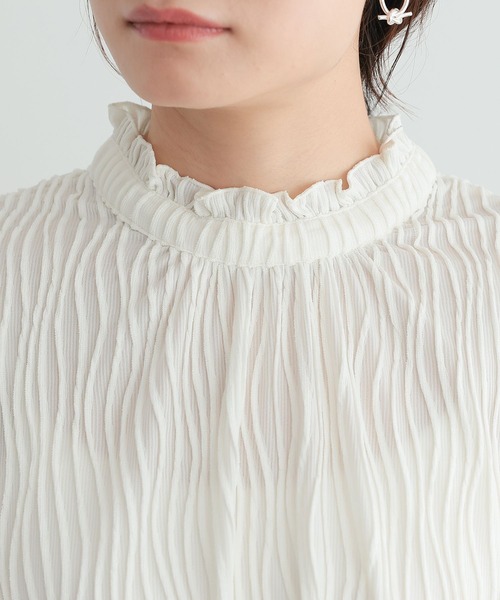 n'OrLABEL（ノアールレーベル）の「『楊柳カットブラウス』（シャツ/ブラウス・レディース・ブラック/アイボリー・2/1）」の8枚目の写真