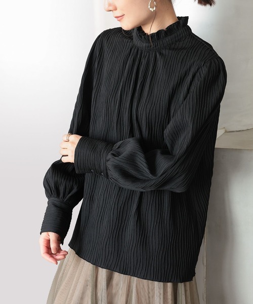 n'OrLABEL（ノアールレーベル）の「『楊柳カットブラウス』（シャツ/ブラウス・レディース・ブラック/アイボリー・2/1）」の14枚目の写真