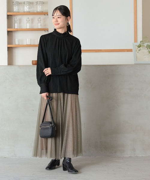 n'OrLABEL（ノアールレーベル）の「『楊柳カットブラウス』（シャツ/ブラウス・レディース・ブラック/アイボリー・2/1）」の16枚目の写真