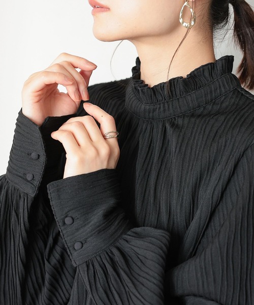 n'OrLABEL（ノアールレーベル）の「『楊柳カットブラウス』（シャツ/ブラウス・レディース・ブラック/アイボリー・2/1）」の20枚目の写真