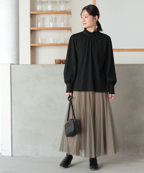 n'OrLABEL（ノアールレーベル）の「『楊柳カットブラウス』（シャツ/ブラウス・レディース・ブラック/アイボリー・2/1）」の17枚目の写真