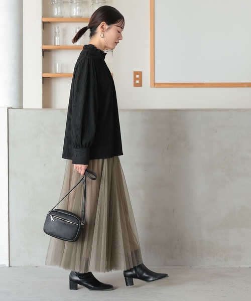 n'OrLABEL（ノアールレーベル）の「『楊柳カットブラウス』（シャツ/ブラウス・レディース・ブラック/アイボリー・2/1）」の18枚目の写真