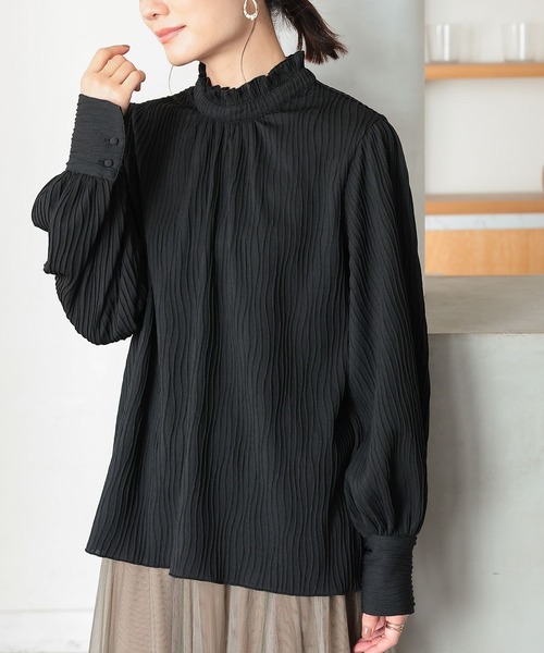 n'OrLABEL（ノアールレーベル）の「『楊柳カットブラウス』（シャツ/ブラウス・レディース・ブラック/アイボリー・2/1）」の13枚目の写真