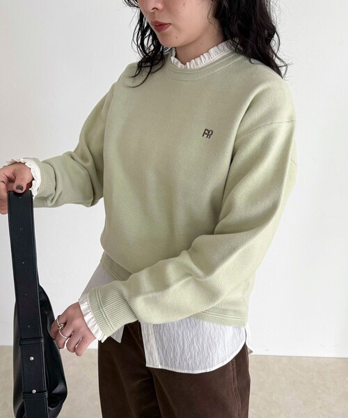 fredy emue（フレディエミュ）の「FR刺繍スウェットニットプルオーバー（ニット/セーター・レディース・オフホワイト/グレー/ミント/ネイビー/ピンク・38）」の16枚目の写真