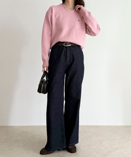 fredy emue（フレディエミュ）の「FR刺繍スウェットニットプルオーバー（ニット/セーター・レディース・オフホワイト/グレー/ミント/ネイビー/ピンク・38）」の19枚目の写真