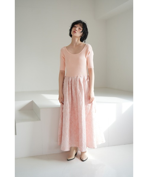 sismetry(シスメトリー)の「【SISMETRY】ニットドッキングドレス(MA)(ワンピース・レディース・イエロー/ピンク・FREE)」の2枚目の写真