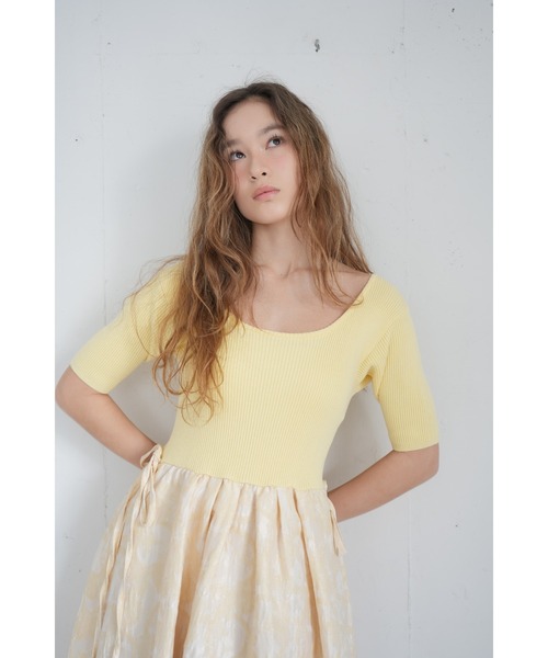 sismetry(シスメトリー)の「【SISMETRY】ニットドッキングドレス(MA)(ワンピース・レディース・イエロー/ピンク・FREE)」の3枚目の写真