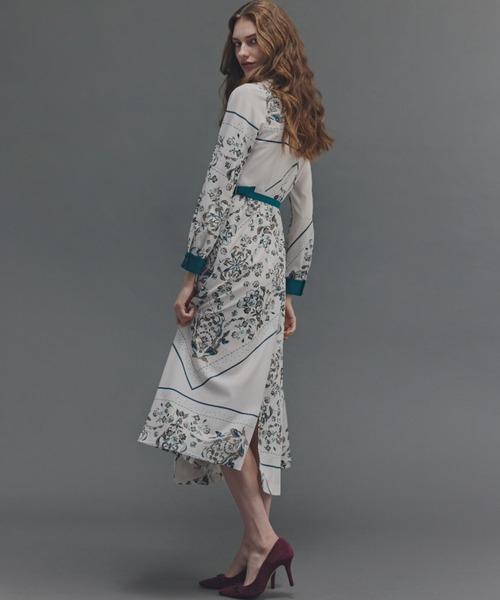 セール】◇フローラルスカーフプリントワンピース（ワンピース