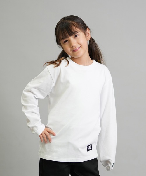 NEW ERA(ニューエラ)の「NEW ERA/ニューエラ YTH LS CT TEE PAISLEY キッズ ロンT 14693878/14693879(Tシャツ/カットソー・キッズ・ホワイト/ブラック・130cm/140cm/150cm/160cm)」の1枚目の写真