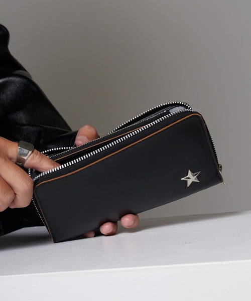 Schott(ショット)の「Schott/ショット ONE STAR ZIP WALLET 財布(財布・メンズ・ブラック・FREE)」の3枚目の写真
