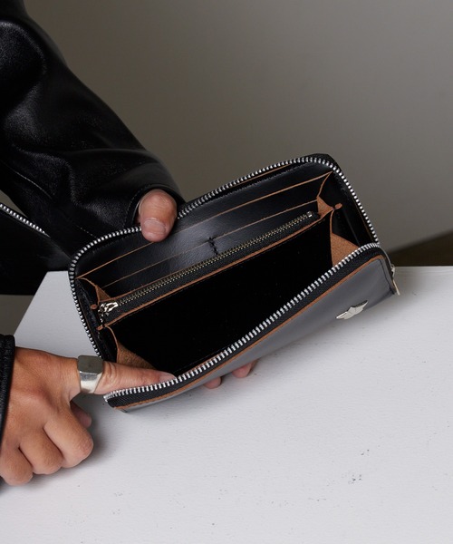 Schott(ショット)の「Schott/ショット ONE STAR ZIP WALLET 財布(財布・メンズ・ブラック・FREE)」の4枚目の写真