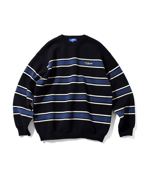 LFYT（エルエフワイティー）の「LFYT ラファイエット【Lafayette】- ヘリテージ コットン ニット セーター【HERITAGE COTTON KNIT SWEATER LA250401】（ニット/セーター・メンズ・グリーン/ブラック・L/XL/XXL/M）」の2枚目の写真