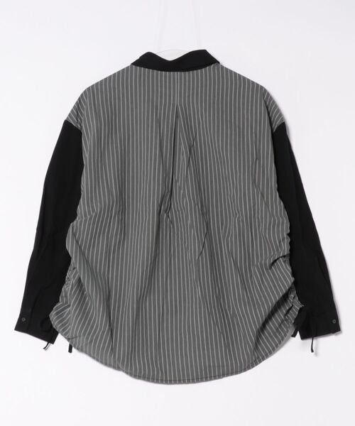 ScoLar(スカラー)の「ScoLar(スカラー) ネコの横顔刺繍 ストライプ切替シャツ(シャツ/ブラウス・レディース・オフホワイト/ブラック・MEDIUM)」の11枚目の写真