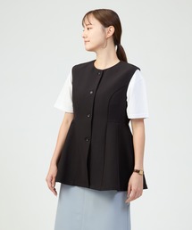CB（シービー）の「もちもちストレッチペプラムベスト（ベスト・レディース）」