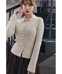 Her lip to(n[bvgD[)Trois Rib Knit Polo Top(jbg/Z[^[)