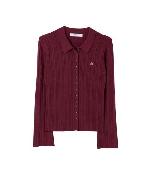 Her lip to（ハーリップトゥー）の「Trois Rib Knit Polo Top（ニット/セーター・レディース・ブラック/ブラウン系/レッド系/ホワイト系/ローズ/ホワイト/ネイビー・FREE）」の7枚目の写真