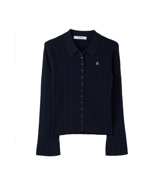 Her lip to（ハーリップトゥー）の「Trois Rib Knit Polo Top（ニット/セーター・レディース・ブラック/ブラウン系/レッド系/ホワイト系/ローズ/ホワイト/ネイビー・FREE）」の6枚目の写真