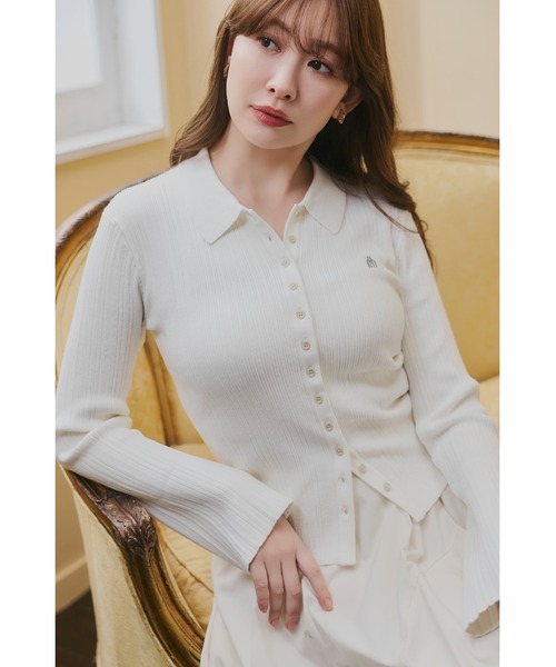 Trois Rib Knit Polo Top（ニット/セーター）｜Her lip to（ハーリップ