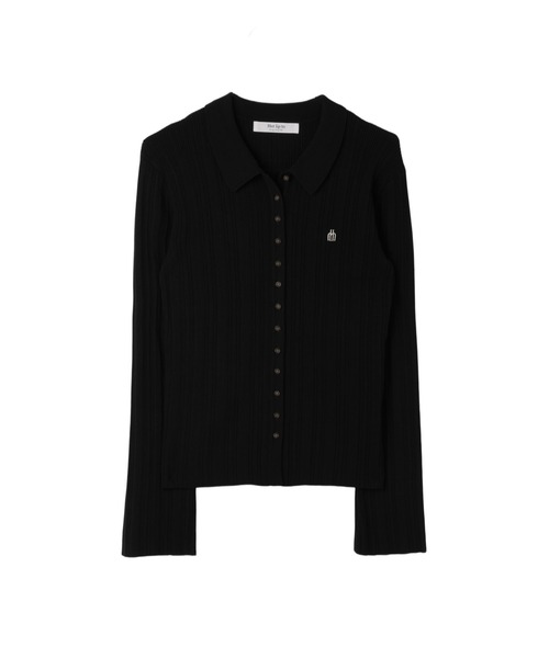 Her lip to（ハーリップトゥー）の「Trois Rib Knit Polo Top（ニット/セーター・レディース・ブラック/ブラウン系/レッド系/ホワイト系/ローズ/ホワイト/ネイビー・FREE）」の4枚目の写真