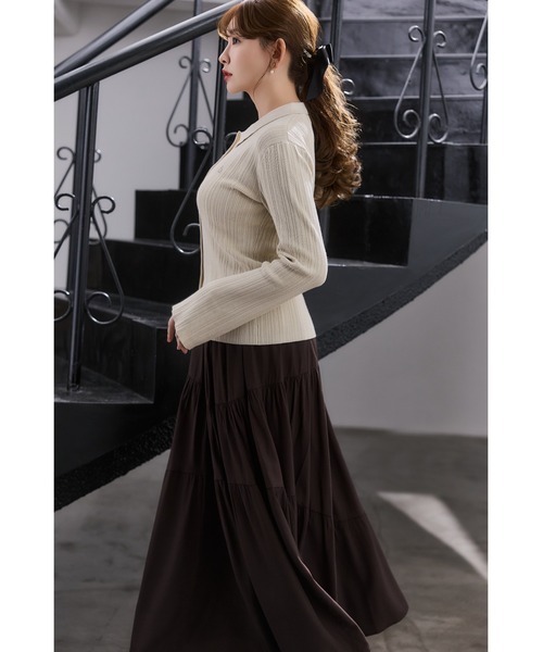 ぽ出品 Trois Rib Knit Polo Top（ニット/セーター）｜Her lip to（ハー