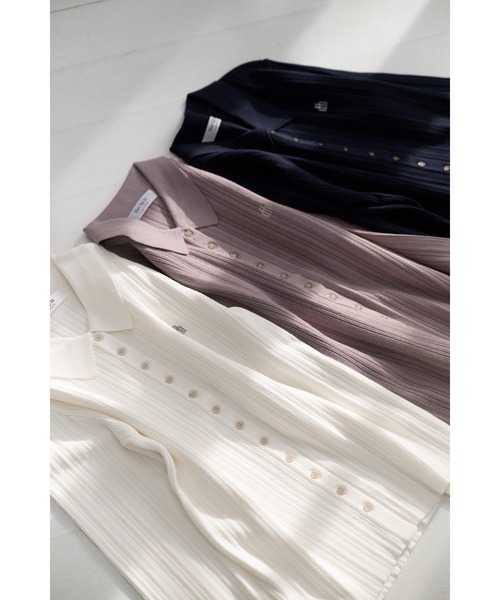 Her lip to（ハーリップトゥー）の「Trois Rib Knit Polo Top（ニット/セーター・レディース・ブラック/ブラウン系/レッド系/ホワイト系/ローズ/ホワイト/ネイビー・FREE）」の10枚目の写真