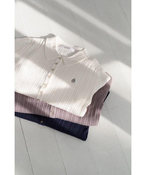 Trois Rib Knit Polo Top（ニット/セーター）｜Her lip to（ハーリップ
