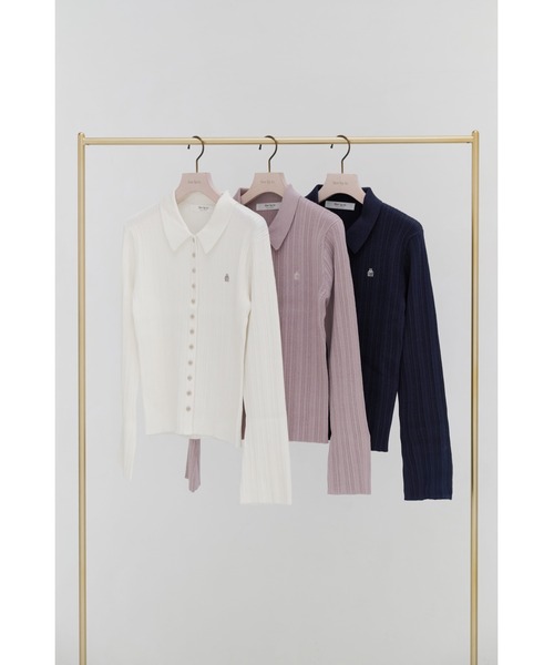Trois Rib Knit Polo Top（ニット/セーター）｜Her lip to（ハーリップ