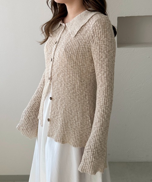 apres jour clair（アプレジュールクレア）の「【apres jour clair】スラブ調ポロニット（ニット/セーター・レディース・ベージュ/オレンジ系その他/アイボリー/ブラウン系その他・フリー/X-LARGE）」の7枚目の写真