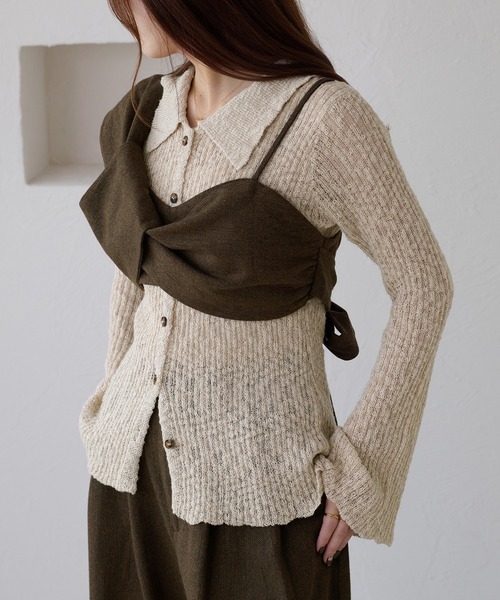apres jour clair（アプレジュールクレア）の「【apres jour clair】スラブ調ポロニット（ニット/セーター・レディース・ベージュ/オレンジ系その他/アイボリー/ブラウン系その他・フリー/X-LARGE）」の11枚目の写真