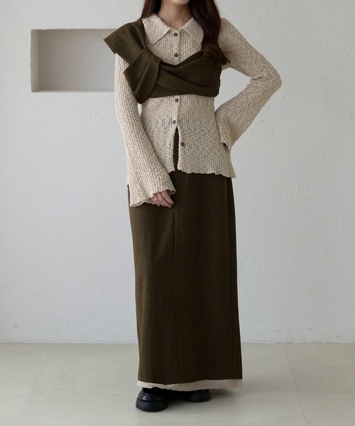 apres jour clair（アプレジュールクレア）の「【apres jour clair】スラブ調ポロニット（ニット/セーター・レディース・ベージュ/オレンジ系その他/アイボリー/ブラウン系その他・フリー/X-LARGE）」の14枚目の写真