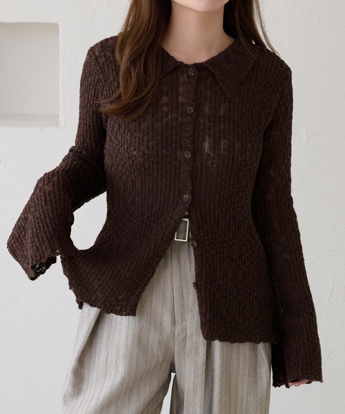 apres jour clair（アプレジュールクレア）の「【apres jour clair】スラブ調ポロニット（ニット/セーター・レディース・ベージュ/オレンジ系その他/アイボリー/ブラウン系その他・フリー/X-LARGE）」の15枚目の写真