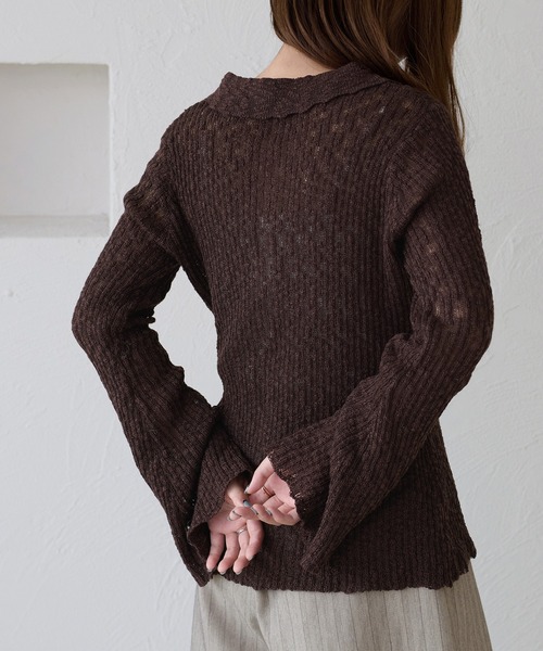 apres jour clair（アプレジュールクレア）の「【apres jour clair】スラブ調ポロニット（ニット/セーター・レディース・ベージュ/オレンジ系その他/アイボリー/ブラウン系その他・フリー/X-LARGE）」の18枚目の写真