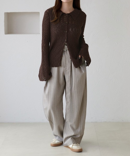 apres jour clair（アプレジュールクレア）の「【apres jour clair】スラブ調ポロニット（ニット/セーター・レディース・ベージュ/オレンジ系その他/アイボリー/ブラウン系その他・フリー/X-LARGE）」の19枚目の写真