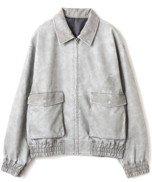 atmos pink（アトモスピンク）の「atmos pink Faux Leather Jacket / アトモス ピンク フォー レザー ジャケット（その他アウター・レディース・グレー/ブラック・FREE）」の2枚目の写真