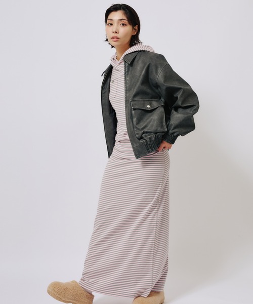 atmos pink（アトモスピンク）の「atmos pink Faux Leather Jacket / アトモス ピンク フォー レザー ジャケット（その他アウター・レディース・グレー/ブラック・FREE）」の19枚目の写真
