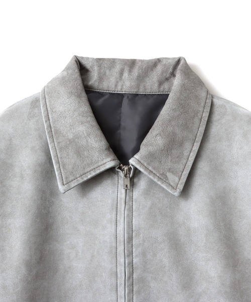 atmos pink（アトモスピンク）の「atmos pink Faux Leather Jacket / アトモス ピンク フォー レザー ジャケット（その他アウター・レディース・グレー/ブラック・FREE）」の4枚目の写真