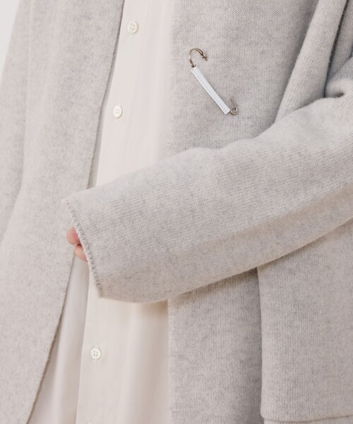 GALERIE VIE(ギャルリー ヴィー)の「ウールダブルフェイスパイル ショールカラーショートコート(その他アウター・レディース・ライトグレー/ホワイト・FREE)」の8枚目の写真