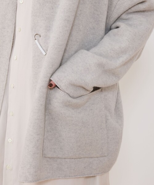 GALERIE VIE(ギャルリー ヴィー)の「ウールダブルフェイスパイル ショールカラーショートコート(その他アウター・レディース・ライトグレー/ホワイト・FREE)」の9枚目の写真