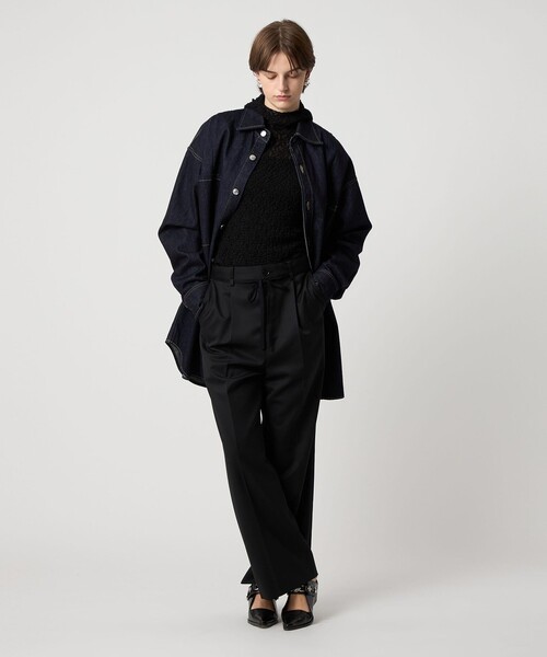 ASTRAET(アストラット)の「<ASTRAET>ワンウォッシュ デニム 2ポケットシャツ UNISEX(シャツ/ブラウス・レディース・ネイビー・FREE)」の4枚目の写真