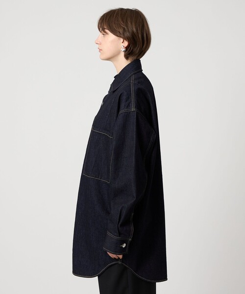 ASTRAET(アストラット)の「<ASTRAET>ワンウォッシュ デニム 2ポケットシャツ UNISEX(シャツ/ブラウス・レディース・ネイビー・FREE)」の8枚目の写真