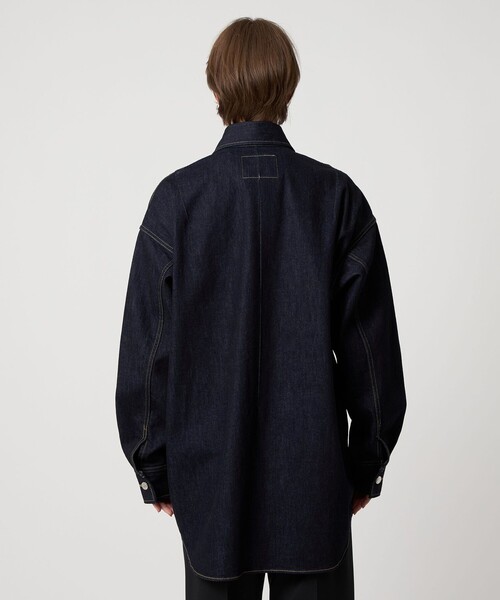 ASTRAET(アストラット)の「<ASTRAET>ワンウォッシュ デニム 2ポケットシャツ UNISEX(シャツ/ブラウス・レディース・ネイビー・FREE)」の9枚目の写真