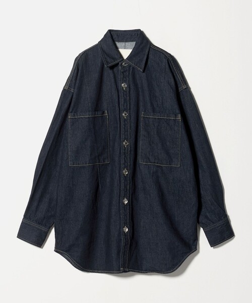 ASTRAET(アストラット)の「<ASTRAET>ワンウォッシュ デニム 2ポケットシャツ UNISEX(シャツ/ブラウス・レディース・ネイビー・FREE)」の10枚目の写真